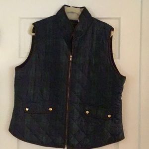 Black watch plaid vest